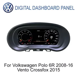 Prelingcar 9 pouces LCD digital dashboard front view pour VW Polo 6R 2008-2016, Vento et CrossFox 2015
