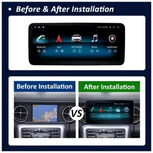 Mettez à niveau votre Mercedes SLK W171 Android Head Unit 2008-2011 NTG4.5 avec 8-core CPU, 4+64GB ou 6+128GB, 12.3″ IPS display, DSP, Wireless CarPlay & Android Auto.