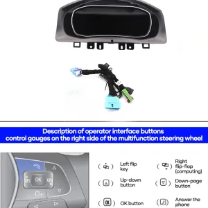 Volkswagen Tiguan Digital Instrument Cluster 2009–2017 12.3 inch rear connectors and wiring ports