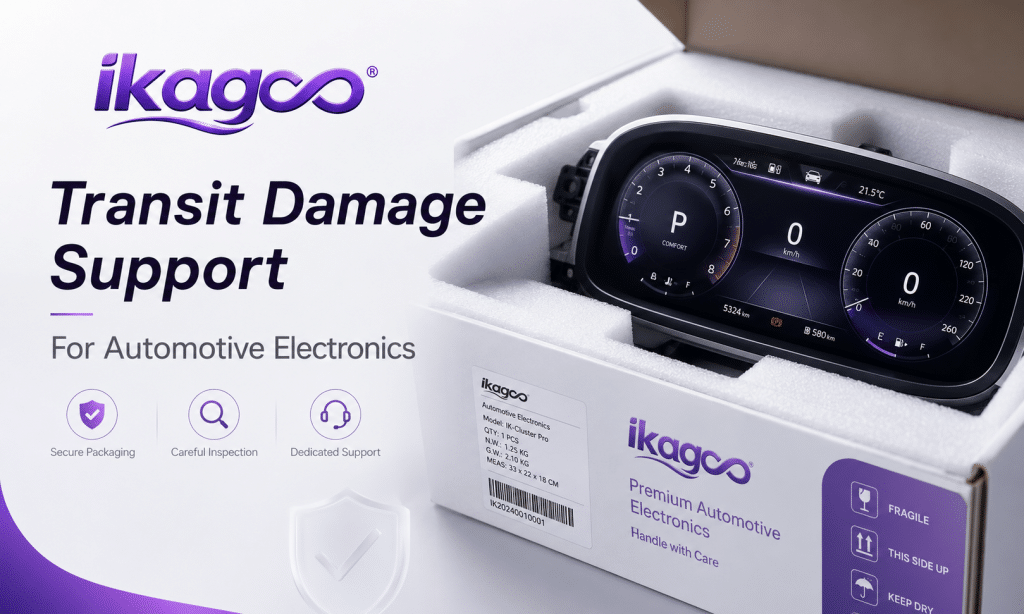 Assistance en cas de dommages liés au transport pour les composants électroniques automobiles, avec un examen impartial des preuves concernant les colis endommagés, les pièces manquantes et les problèmes de livraison chez iKAGOO.