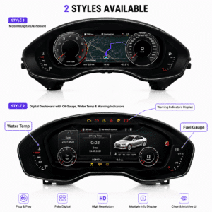 Audi A6 A7 : tableau de bord LCD C7 12,3 pouces avec CarPlay, synchronisation des cartes et des données