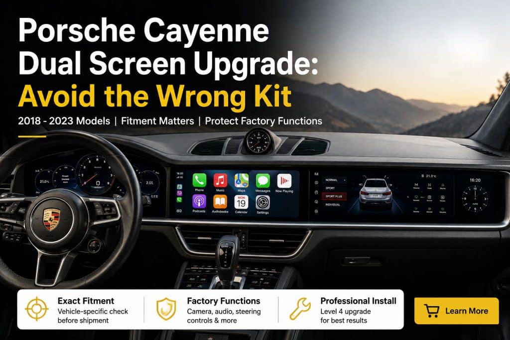 Installation du kit de mise à niveau à double écran pour Porsche Cayenne 2018-2023 (intérieur)
