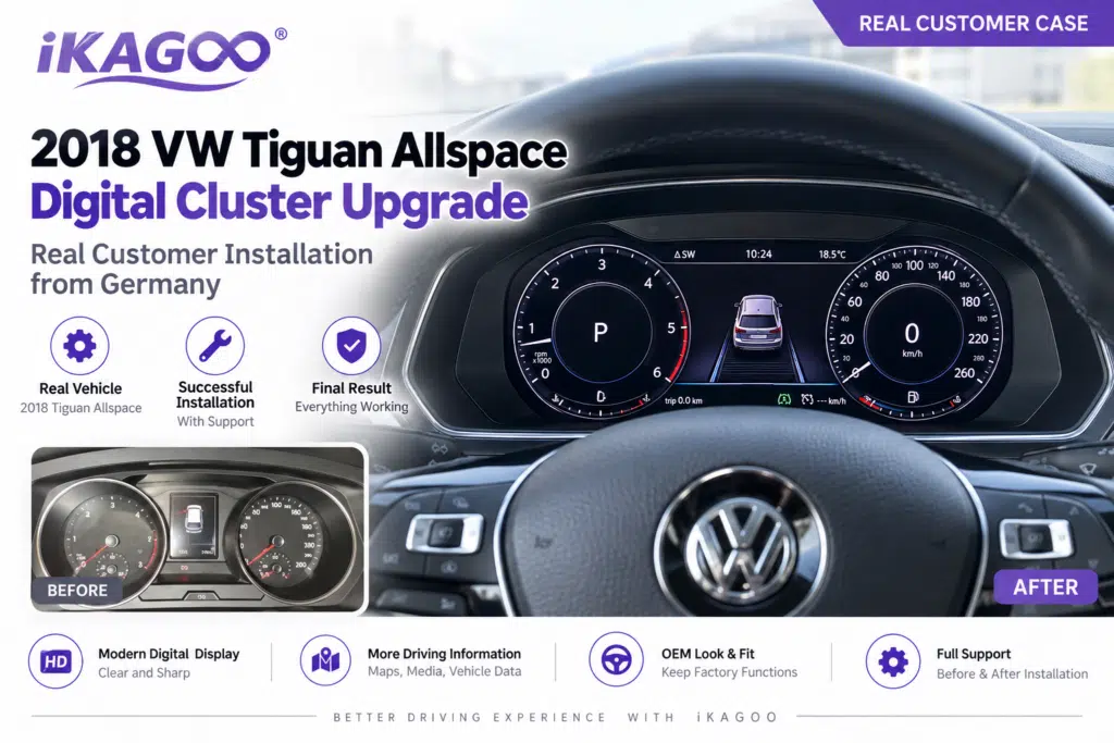 2018 Mise à niveau du combiné numérique VW Tiguan Allspace – Cas d'installation client réel