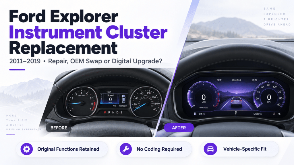 Remplacement du combiné d'instruments Ford Explorer 2011–2019 : Réparation, échange OEM ou mise à niveau numérique ?