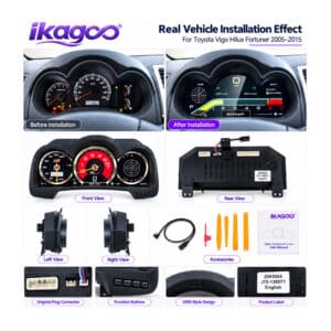 Toyota Hilux Vigo Fortuner SW4 digital instrument cluster included accessories