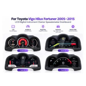 Toyota Hilux Vigo Fortuner SW4 digital instrument cluster interface themes