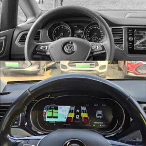 tableau de bord numérique vw golf sportsvan avant après mise à niveau