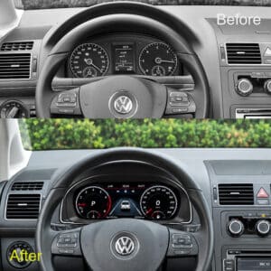 tableau de bord numérique vw touran avant après mise à niveau